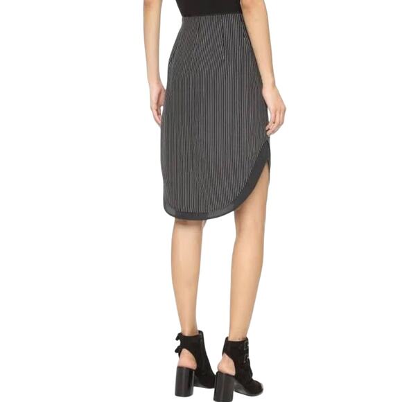RAG & BONE Women’s Madison Black Striped Layered Silk Pencil Skirt - Picture 2 of 8